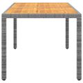 vidaXL Záhradný stôl 150x90x75 cm akáciové drevo a polyratan sivý
