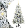 vidaXL Umelý Sklápací Vianočný Stromček Biela 150 cm PE a PVC