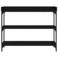 vidaXL Konzolový stolík s policami čierny 100x30x80 cm