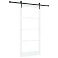 vidaXL Posuvné dvere 93 x 202 cm Masívne borovicové drevo a sklo Biela