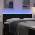 vidaXL LED hlavová doska s LED pásikmi Čierny 144 cm látka