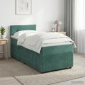 vidaXL Posteľ boxspring s matracom Tmavozelená 90 x 200 cm Zamat