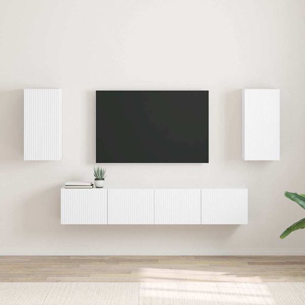 vidaXL TV nástenná skriňa 2 pcs Biela 30 x 31 x 60 cm Kompozitné drevo