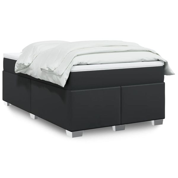 vidaXL Boxspring posteľ s matracom čierna 120x200 cm umelá koža