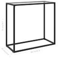 vidaXL Konzolový stolík priehľadný 80x35x75 cm tvrdené sklo