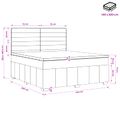 vidaXL LED boxspring posteľ s matracom Tmavohnedá 140 x 200 cm Látka