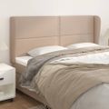 vidaXL Čelo postele so záhybmi kapučínové 203x23x118/128 cm umelá koža