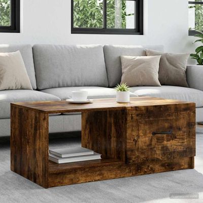 vidaXL Konferenčný stolík Dymový dub 90 x 50 x 37 cm Kompozitné drevo