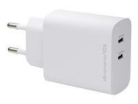 Sieťový adaptér - 45 Watt - Apple 2.4A, PD/PPS, PD 2.0, PD 3.0, QC 2.0, QC 3.0, AFC, SCP, Fast Charge - 2 výstupné konektory (USB-C) - biela - Európa