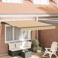 vidaXL Rám markízy Žltá a Šedá 300 x 250 cm Polyester s PU povrchom