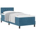 vidaXL Posteľ s pružinovým rámom Tmavomodrá 80 x 200 cm Zamat
