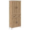 vidaXL Highboard Remeselný dub 69,5 x 34 x 180 cm Kompozitné drevo