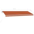 vidaXL Samostatne stojaca automatická markíza 500x350cm oranžovo-hnedá