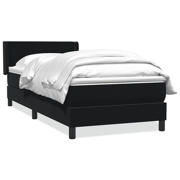 vidaXL Posteľný rám boxspring s matracom čierny 90x220 cm zamat