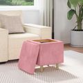 vidaXL Ottoman s Úložným Priestorom Ružová 40 x 40 x 45 cm Zamat