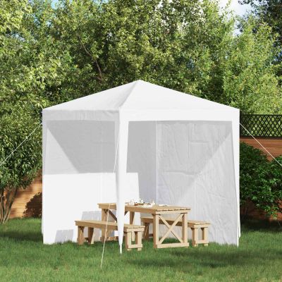 vidaXL Bočná stena párty stanu 2 pcs Biela 200 x 195 cm PE a oceľ
