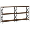 vidaXL Konzolový stolík hnedý dub 200x28x80,5 cm kompozitné drevo