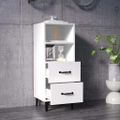 vidaXL Komoda biela 34,5x34x90 cm spracované drevo