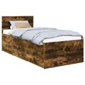 vidaXL Ležadlo Dymový dub a čierna 90 x 200 cm Kompozitné drevo