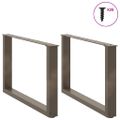 vidaXL Nohy konferenčného stolíka v tvare U, 2 ks, prírodná oceľ, 70 x (42-43) cm, oceľ