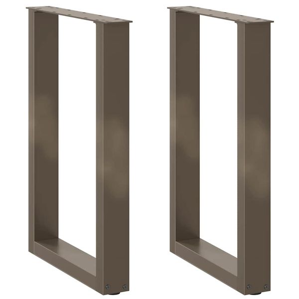 vidaXL Nohy k jedálenskému stolu v tvare U, 2 ks, prírodná oceľ, 50 x (72-73) cm, oceľ