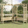 vidaXL Rohová pergola s lavičkou, impregnovaná borovica