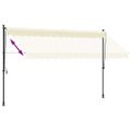 vidaXL Zaťahovacia markíza krémová 350x150 cm látka a oceľ