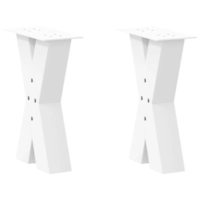 vidaXL Nohy konferenčného stolíka v tvare X, 2 ks, biele, 38 x (42-43) cm, oceľové