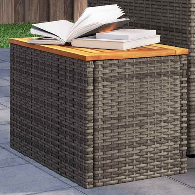 vidaXL Záhradné príručné stolíky 2 ks sivé 55x34x37 cm polyratan masív