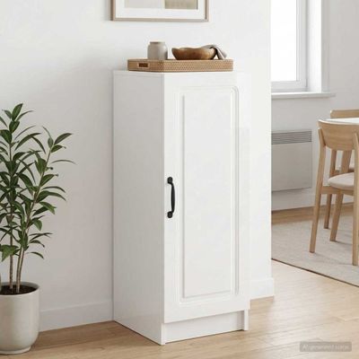 vidaXL Servírovacia skriňa Biela s vysokým leskom 33 x 34,5 x 87 cm
