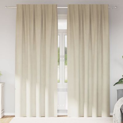 vidaXL Zatemňovacie závesy 2 pcs Krémová 140 x 245 cm Zamat