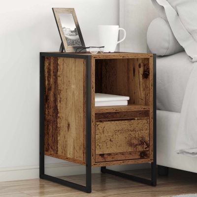 vidaXL Nočný stolík so zásuvkou 2 pcs Staré drevo 39,5 x 30 x 50 cm