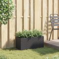 vidaXL Záhradný kvetináč s 2 nádobami čierny 72x30x32 cm polyratan