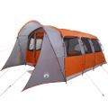 vidaXL Rodinný stan so strechou Šedá a oranžová 576 x 325 x 213 cm