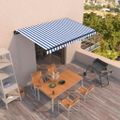 vidaXL Ručne zaťahovacia markíza 450x350 cm modrá a biela