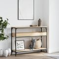 vidaXL Konzolový stolík s policou, dub sonoma, 100x29x75 cm, imitácia dreva