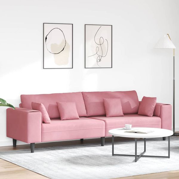 vidaXL Pohovka Ružová 250 x 77 x 76 cm Zamat