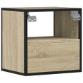 vidaXL Nástenný nočný stolík dub sonoma 40x31x39,5 cm