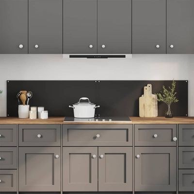 vidaXL Kuchynský obklad 2 pcs Čierna 100 x 40 cm tvrdené sklo