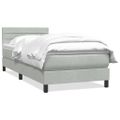 vidaXL Posteľný rám boxspring s matracom Svetlosivá 80x210 cm zamat