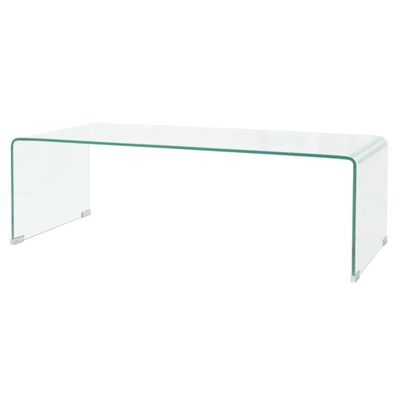 vidaXL Konferenčný stolík z tvrdeného skla, 98x45x30 cm, priehľadný