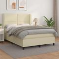 vidaXL Boxspring posteľ s matracom krémová 140x190 cm umelá koža