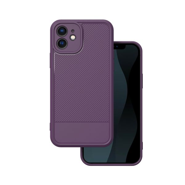 Obal Simple Carbon pre iPhone 12 6,1" fialový