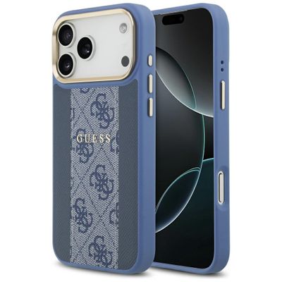 Puzdro Guess pre iPhone 17 Pro Max HC MAGSAFE PU W/ 4G PU STRIPE modrá