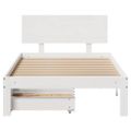 vidaXL Posteľný rám so zásuvkami biely 90x200 cm borovicový masív