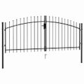 vidaXL Plotová brána Woerden s dvojitými dverami a hrotovým vrchom 299,5x174,5 cm