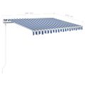 vidaXL Ručne zaťahovacia markíza s LED 3x2,5 m modro-biela