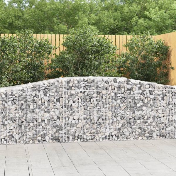 vidaXL Oblúkové gabionové koše 8 cm 400x50x80/100cm pozinkované železo