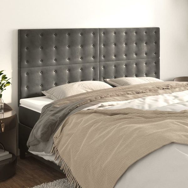 vidaXL Čelo postele tmavosivé 180x5x118/128 cm zamatové
