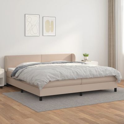 vidaXL Boxspring posteľ s matracom kapučínová 200x200 cm umelá koža